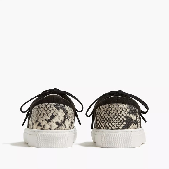 J. Crew Road Trip Faux-Suede Sneakers with Snake Trim AZ952 Size 8 Black Gray - Picture 3 of 9